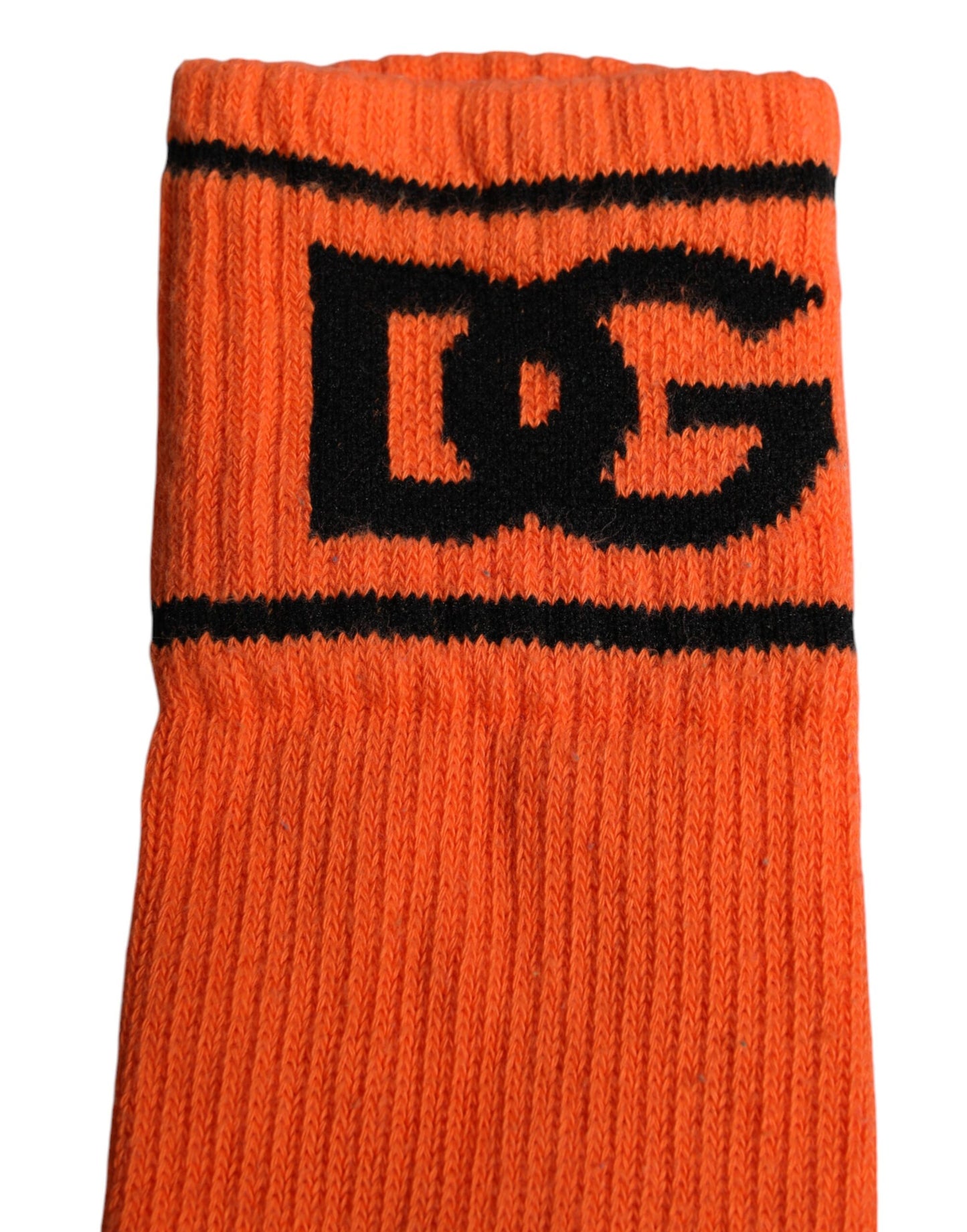 Orange Cotton DG Logo Print Open Toe Socks