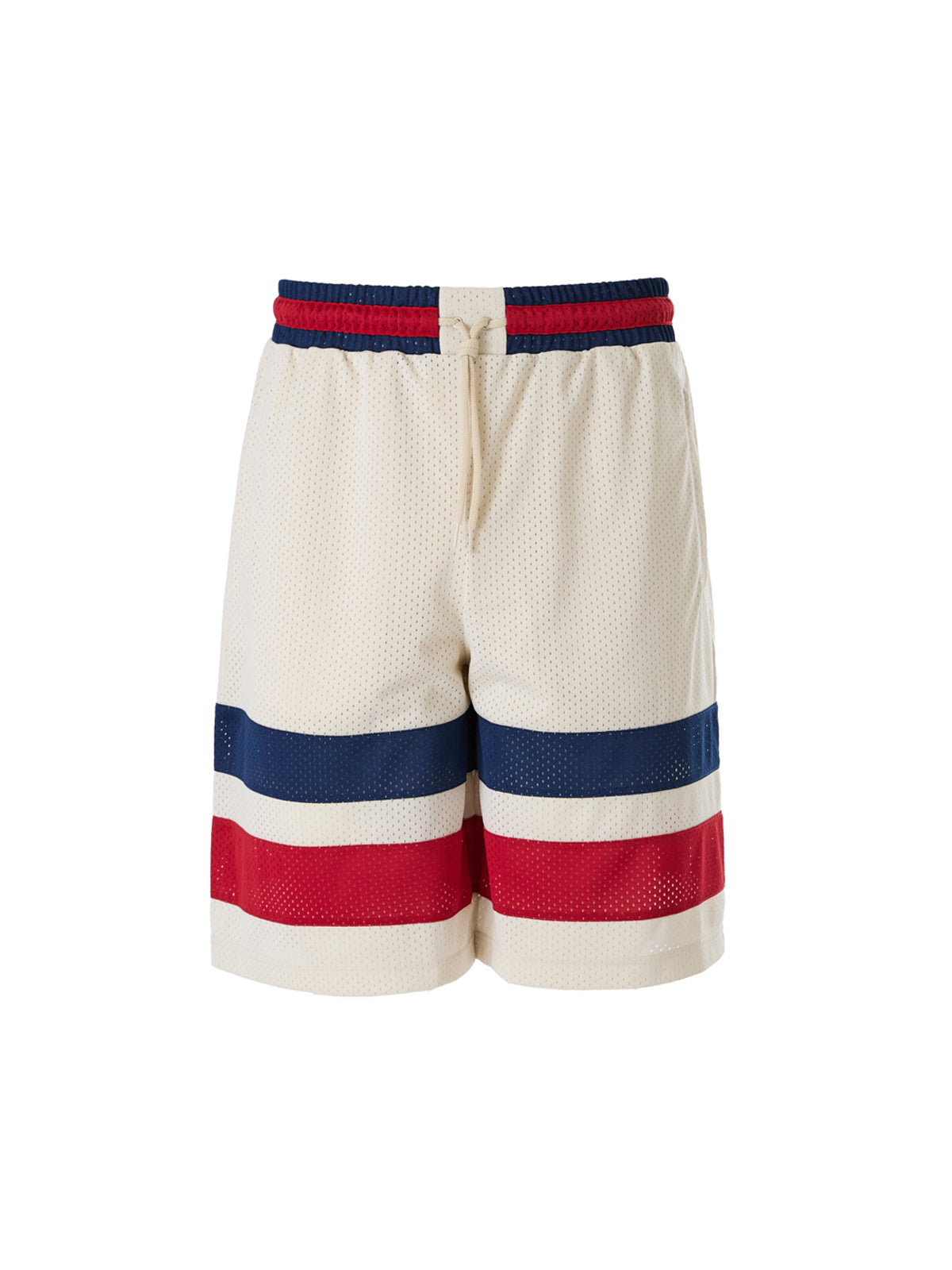 Cream polyester Logo Shorts