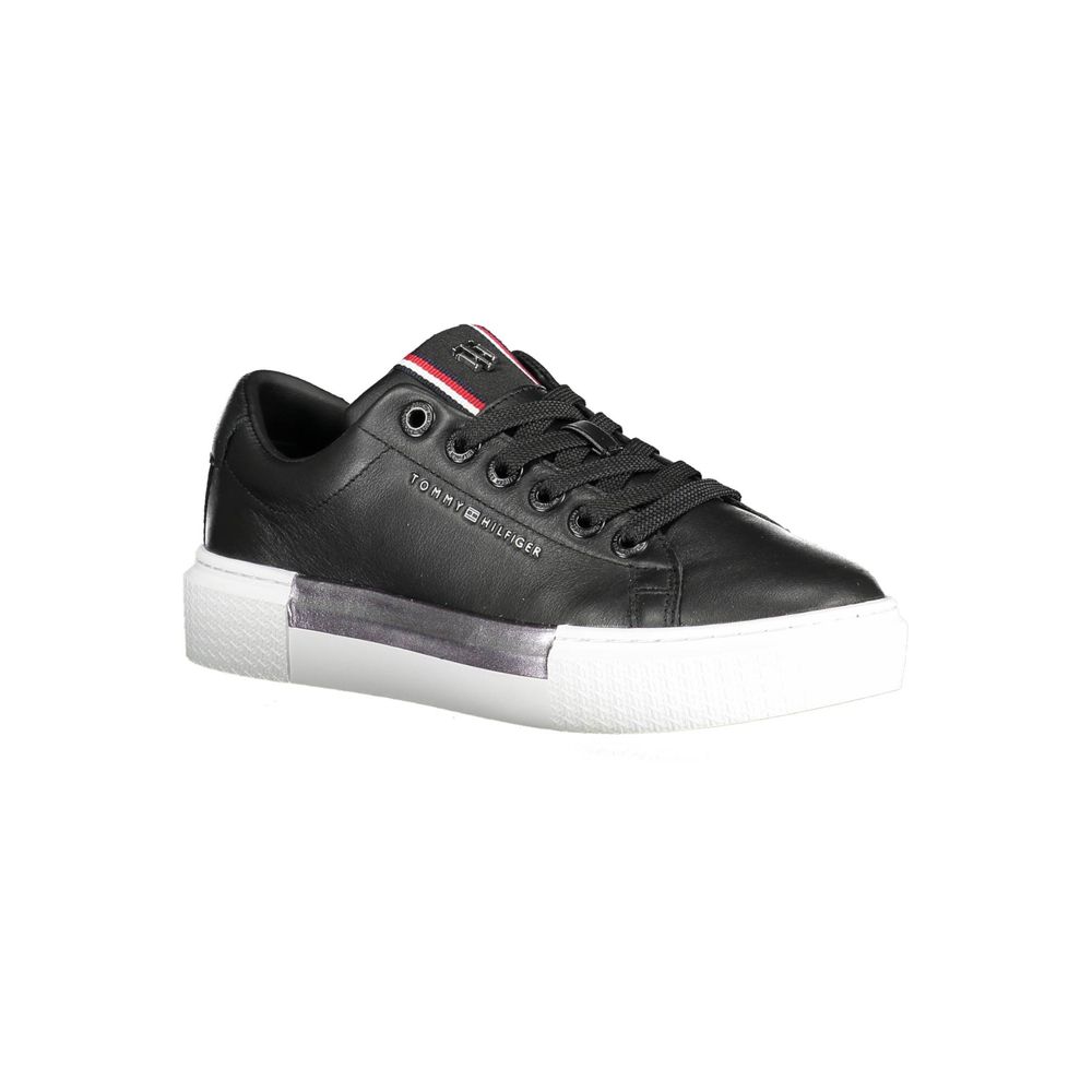 Black Leather Women's Sneaker