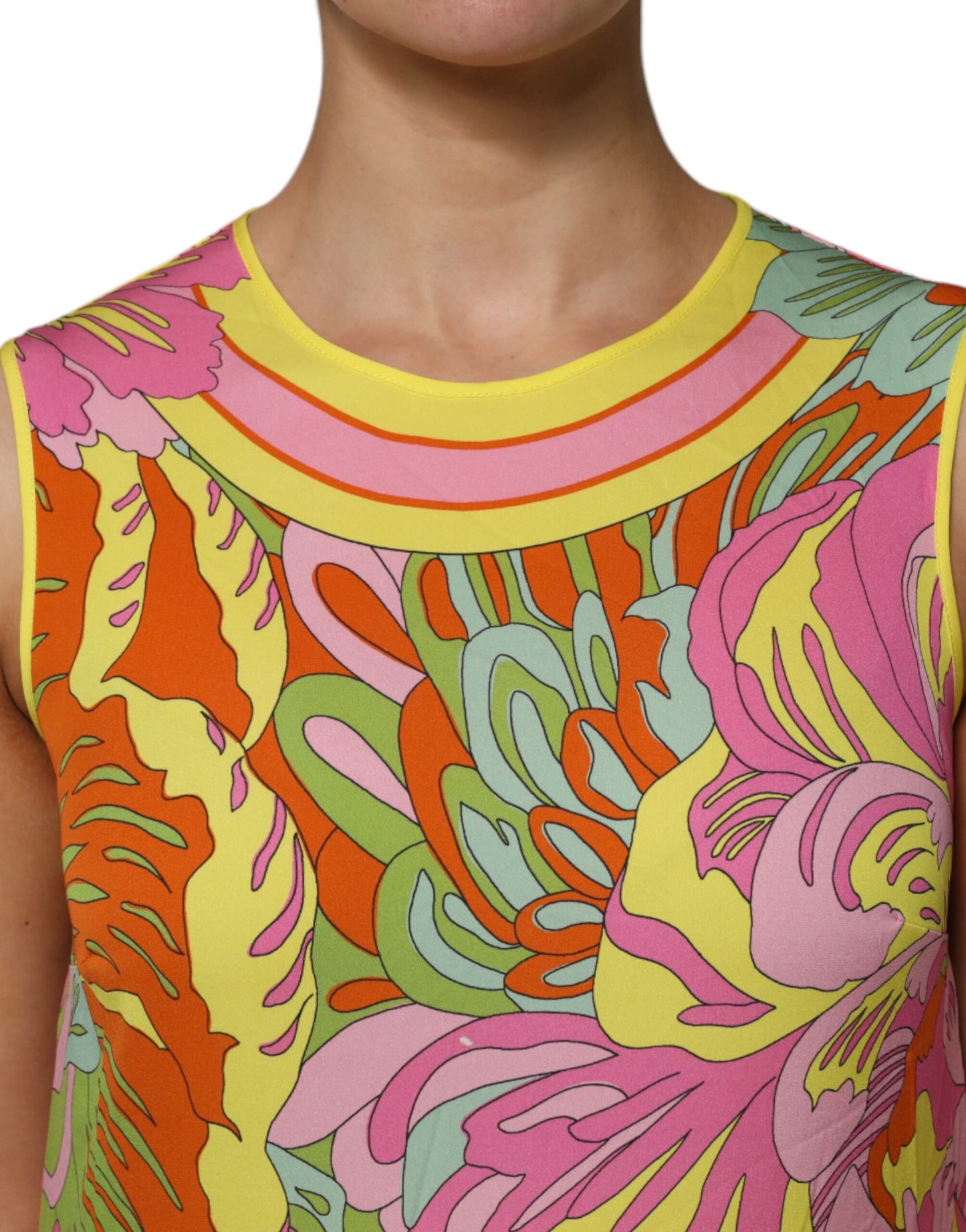 Multicolor Floral Roundneck Sleeveless Top