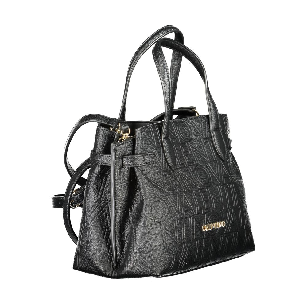 Black Polyurethane Women Handbag