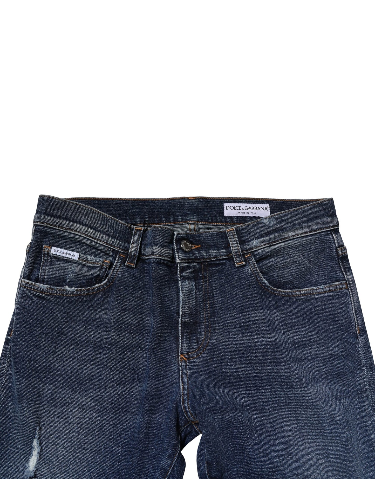 Blue Washed Skinny Cotton Denim Jeans
