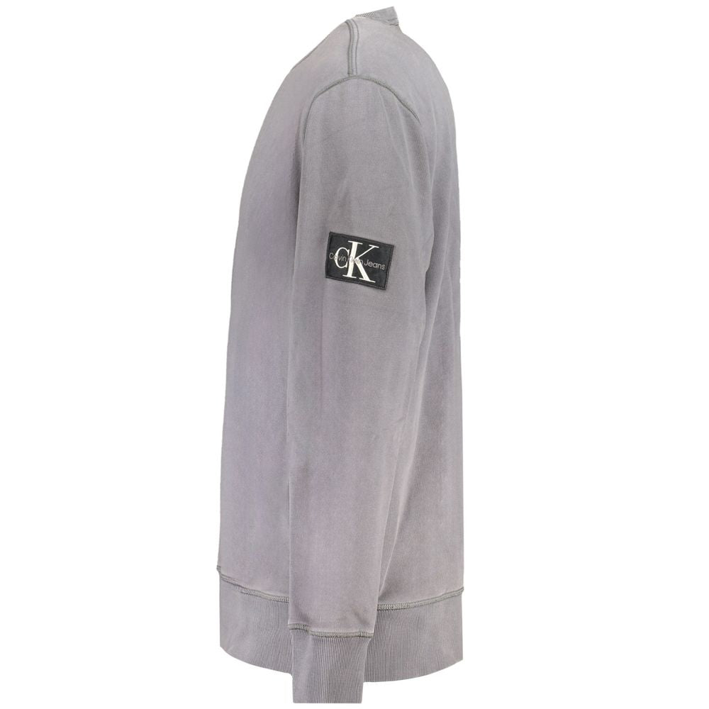 Gray Cotton Men Sweater