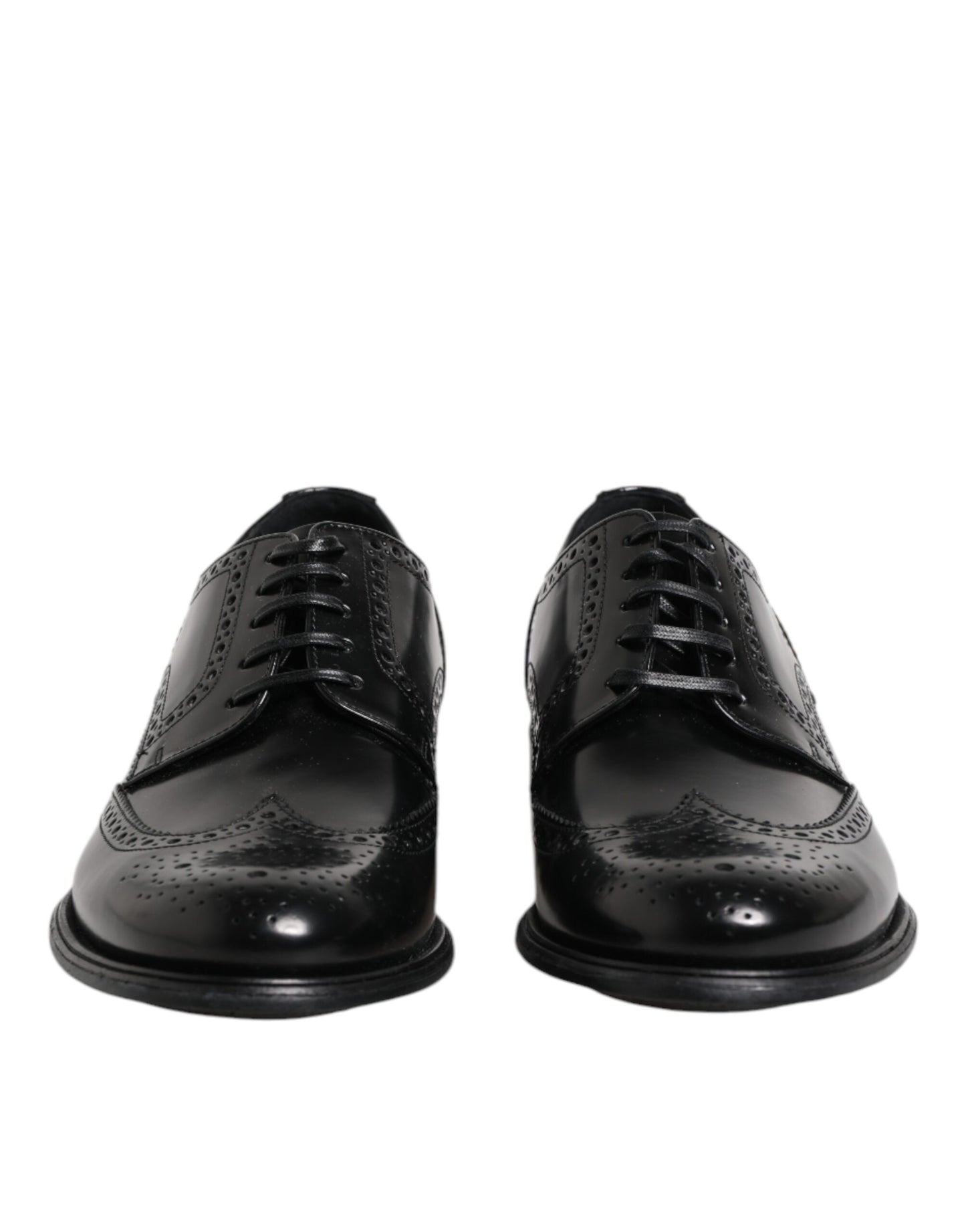 Black Leather Derby Wingtip Formal Shoes