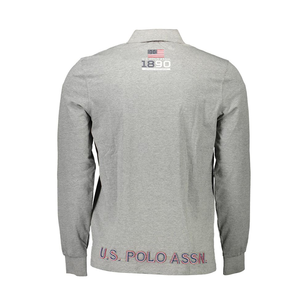 Gray Cotton Men's Polo