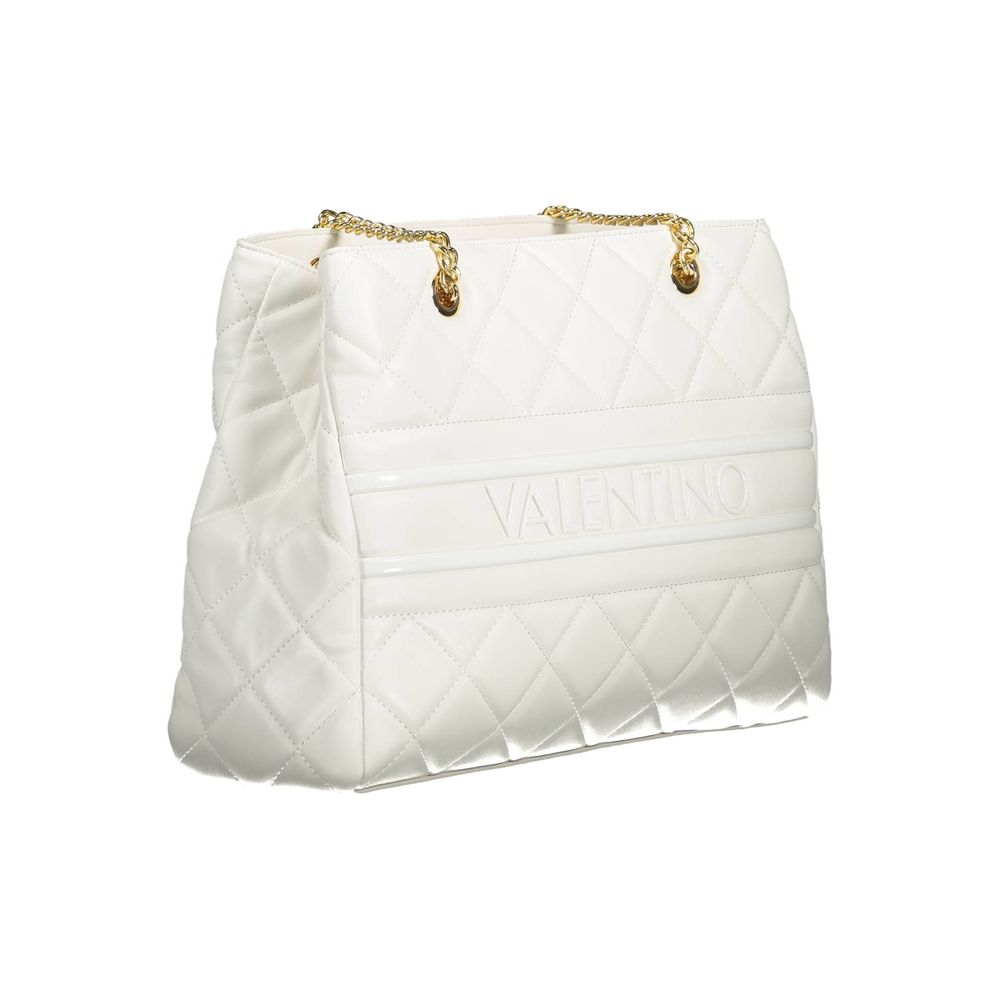 White Polyurethane Women's Bag with Handles