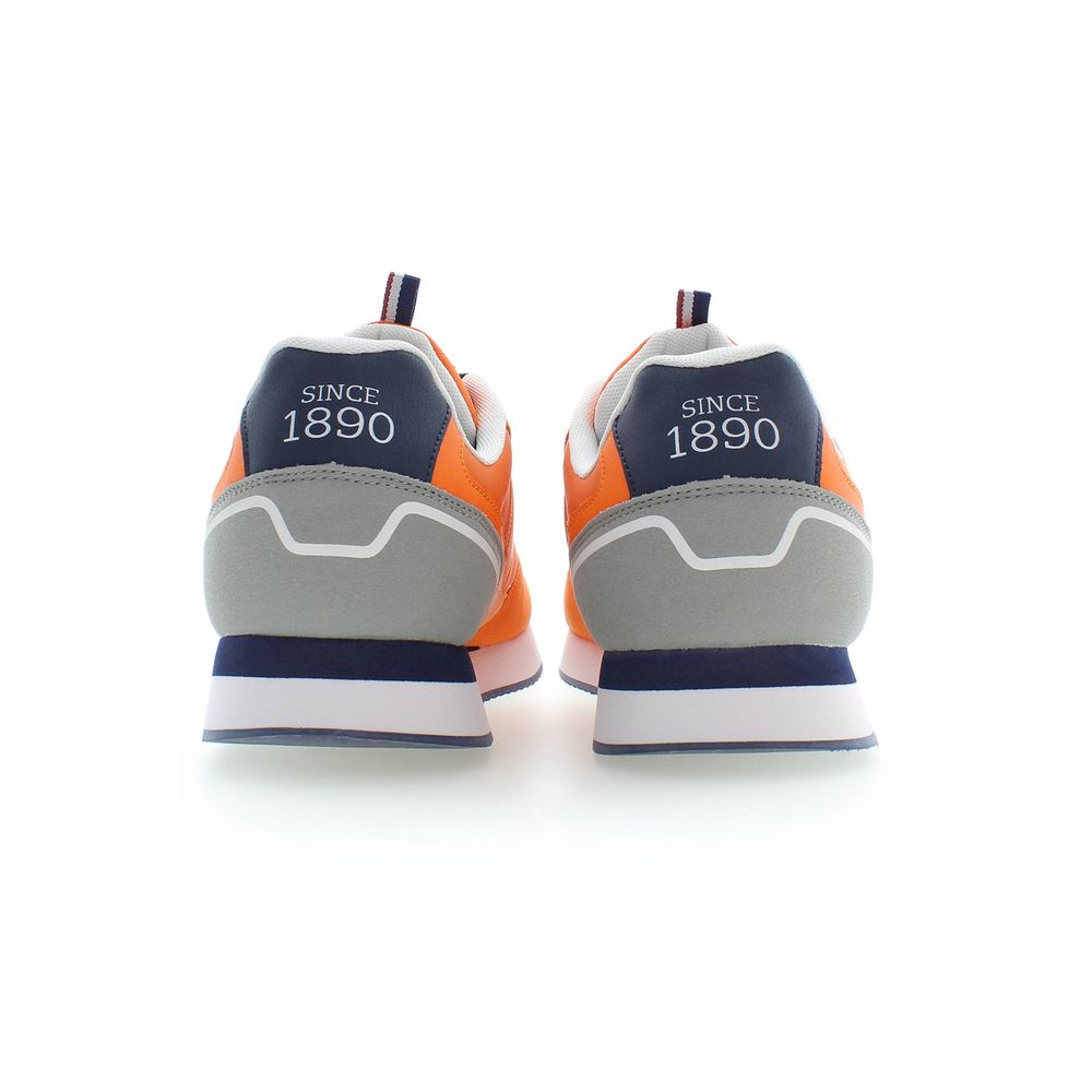 Orange Polyester Men's Sneaker