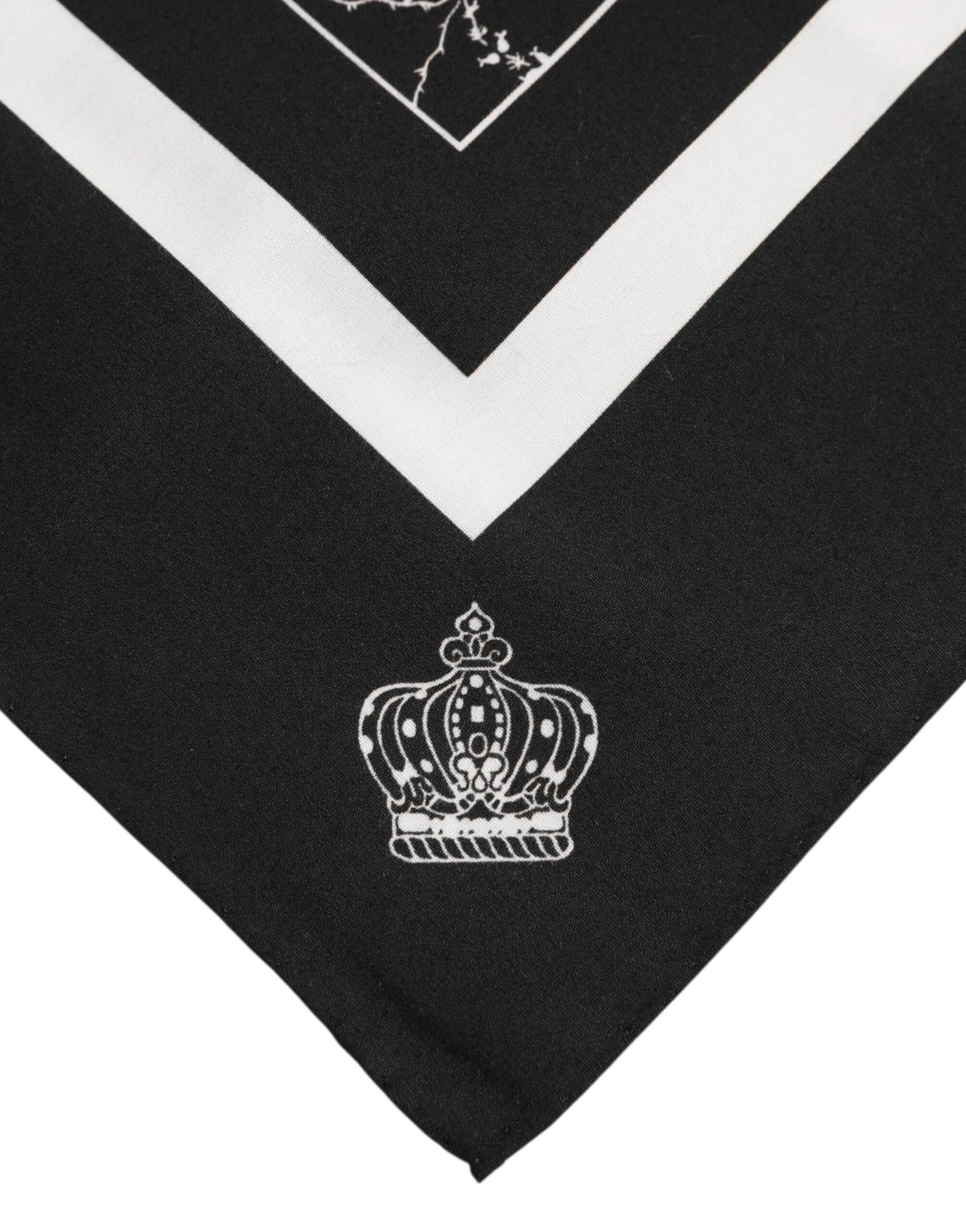 Black White Printed Square Foulard Scarf