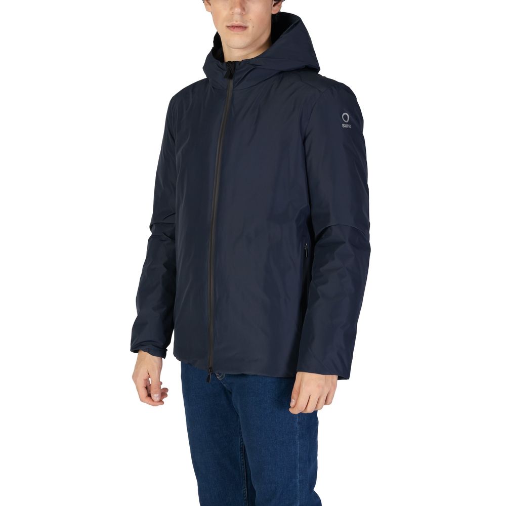 Blue Polyester Jackets & Coat