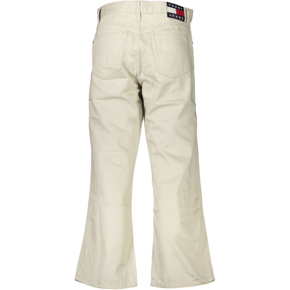 Beige Cotton Women Jeans