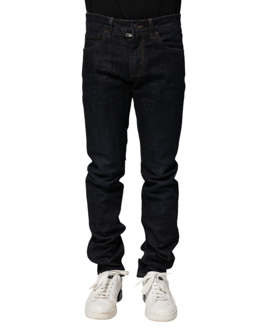 Black Cotton Skinny Denim Men Jeans