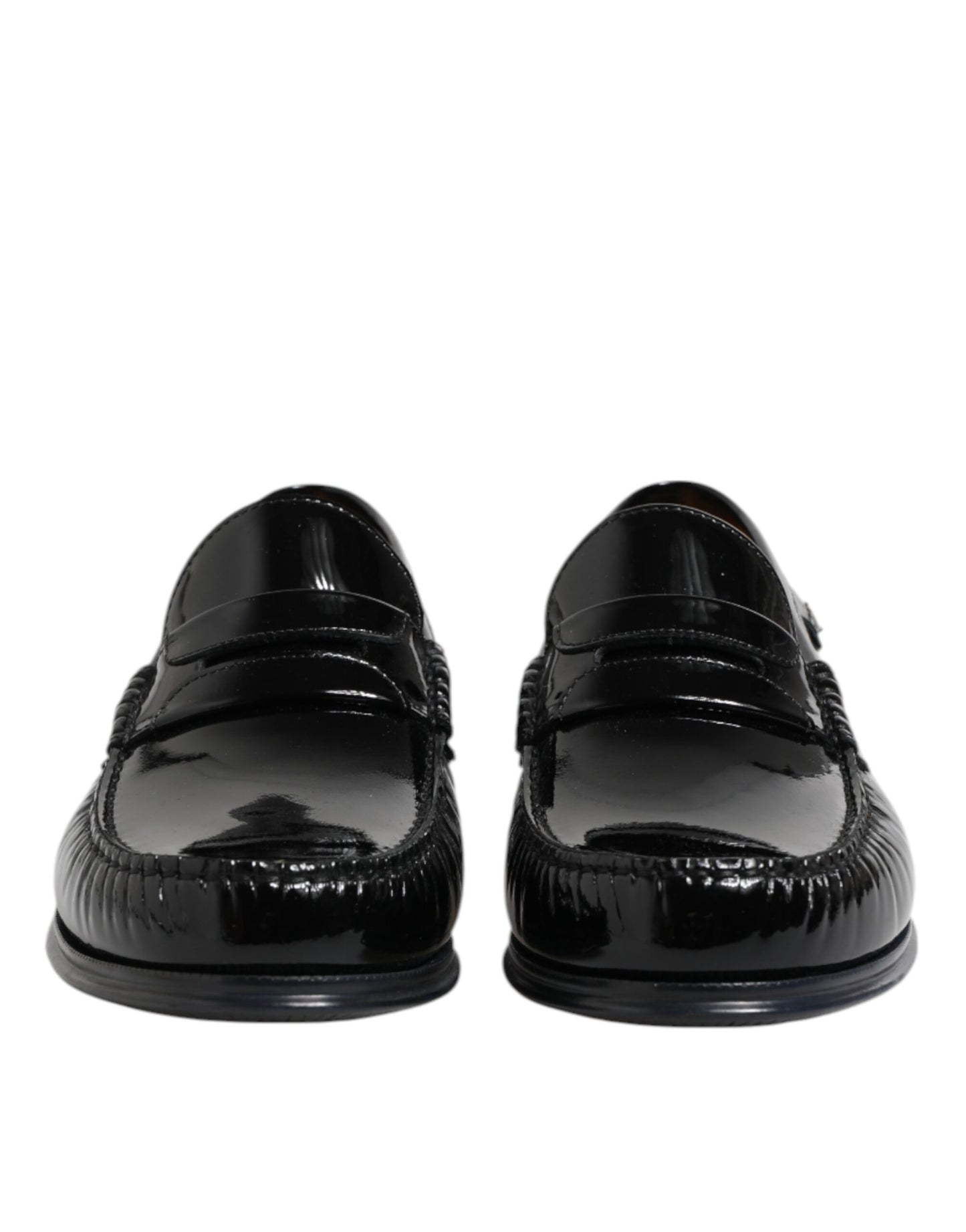 Black Leather Slip On Loafers Dress Shoes