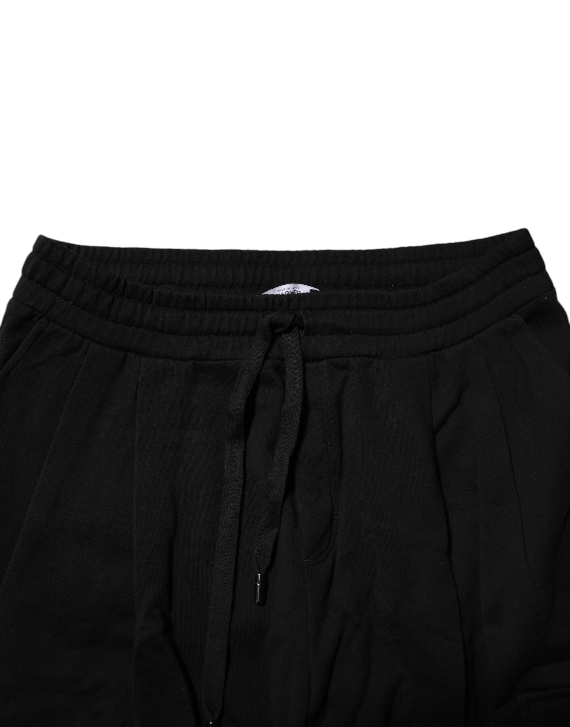 Black Cotton Logo Jogger Sweatpants Pants