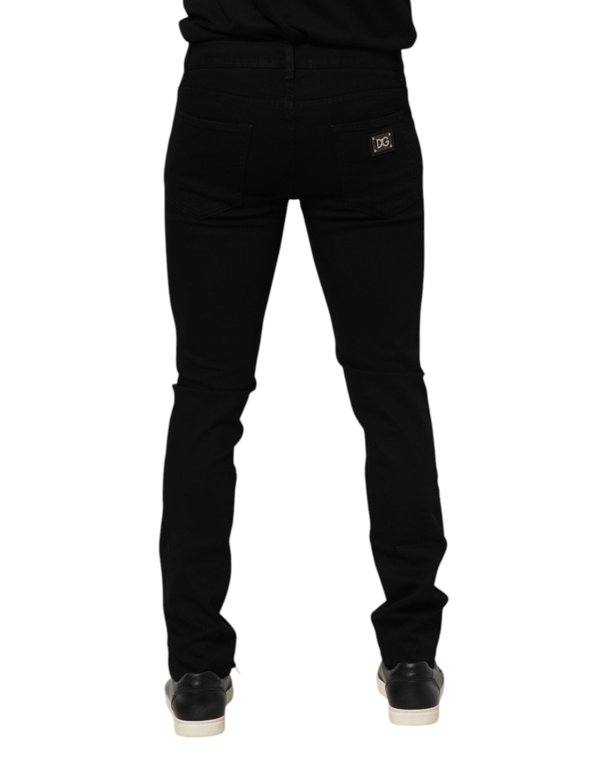 Dark Blue Cotton Logo Plaque GOLD Denim Jeans