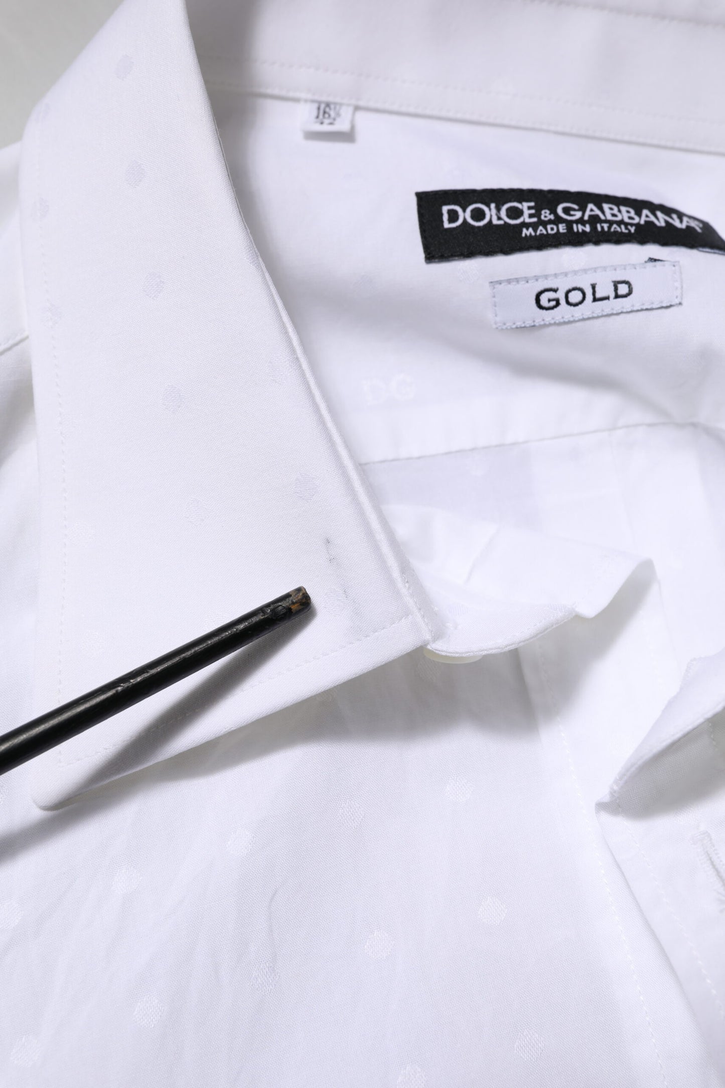 White Cotton GOLD Dress Formal Shirt