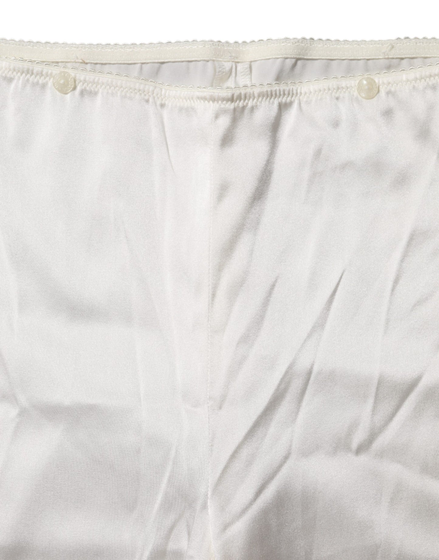 Ivory Silk Tapered High Waist Pants