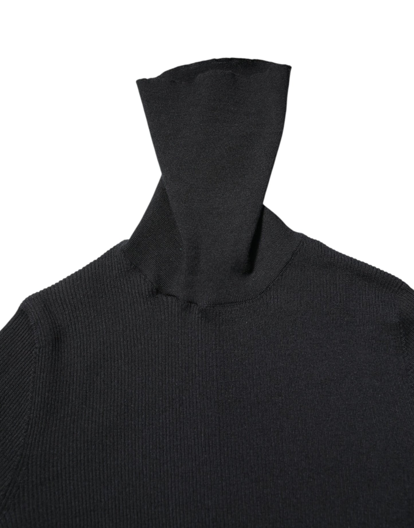 Black Cashmere Turtleneck Knitted Blouse Top