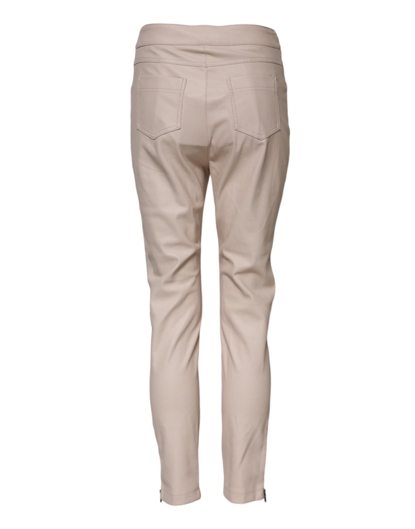 Beige High Waist Tapered Pants