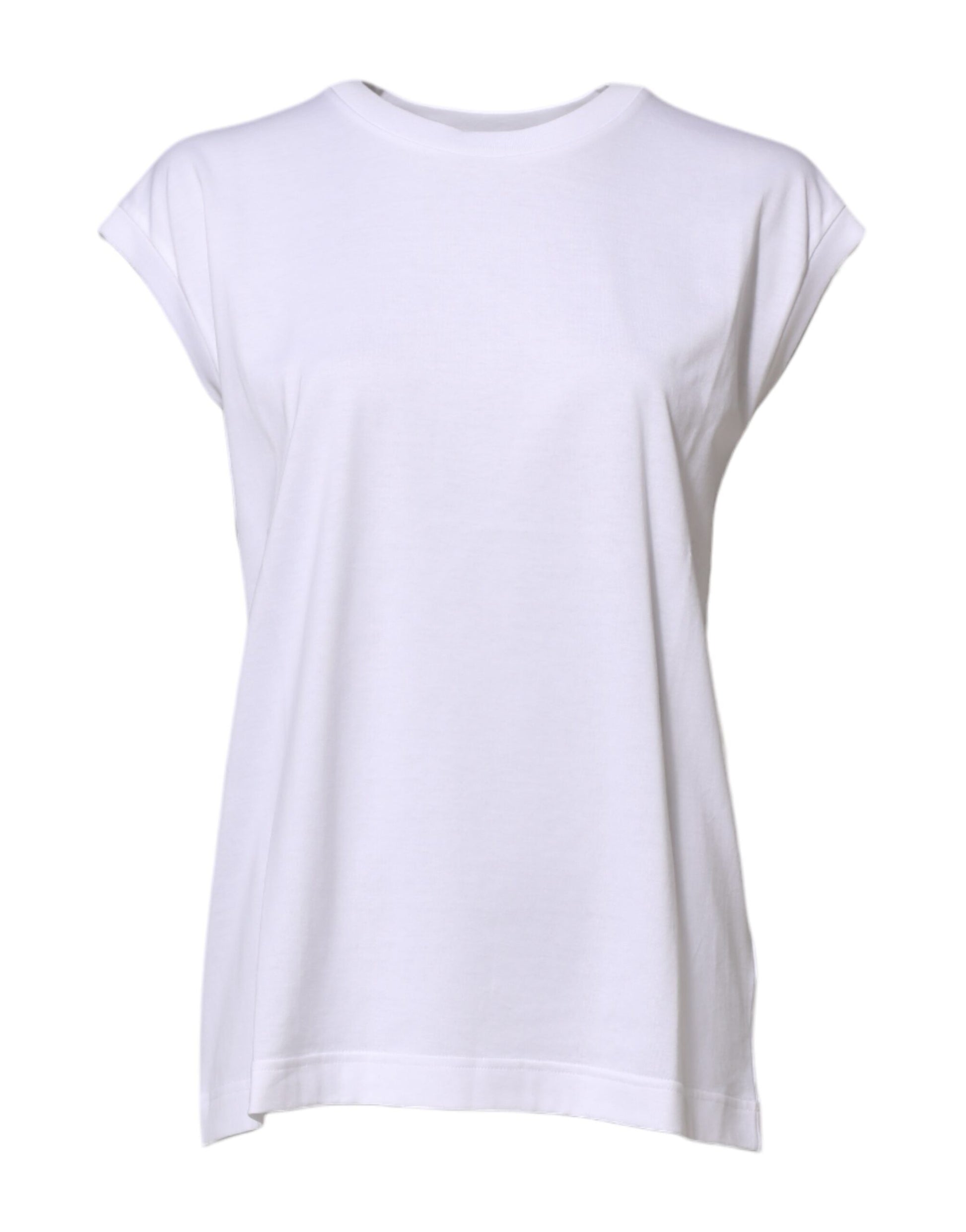 White Cotton Sleeveless Women Tank T-shirt