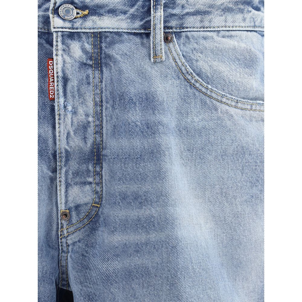 Blue Cotton Bermuda Shorts