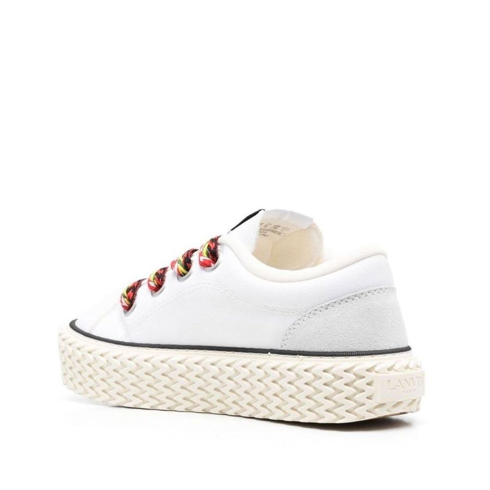 White Cotton Low Top Sneakers