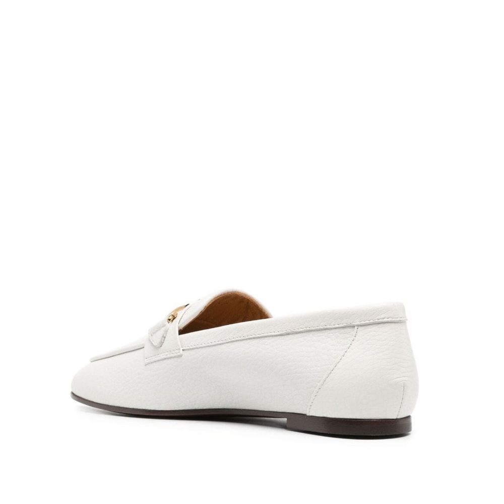 White Calfskin Slip-On Loafers