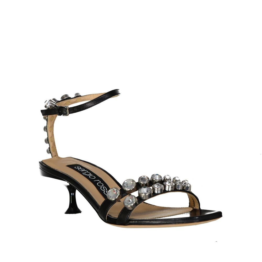 Leather Crystal Sandals