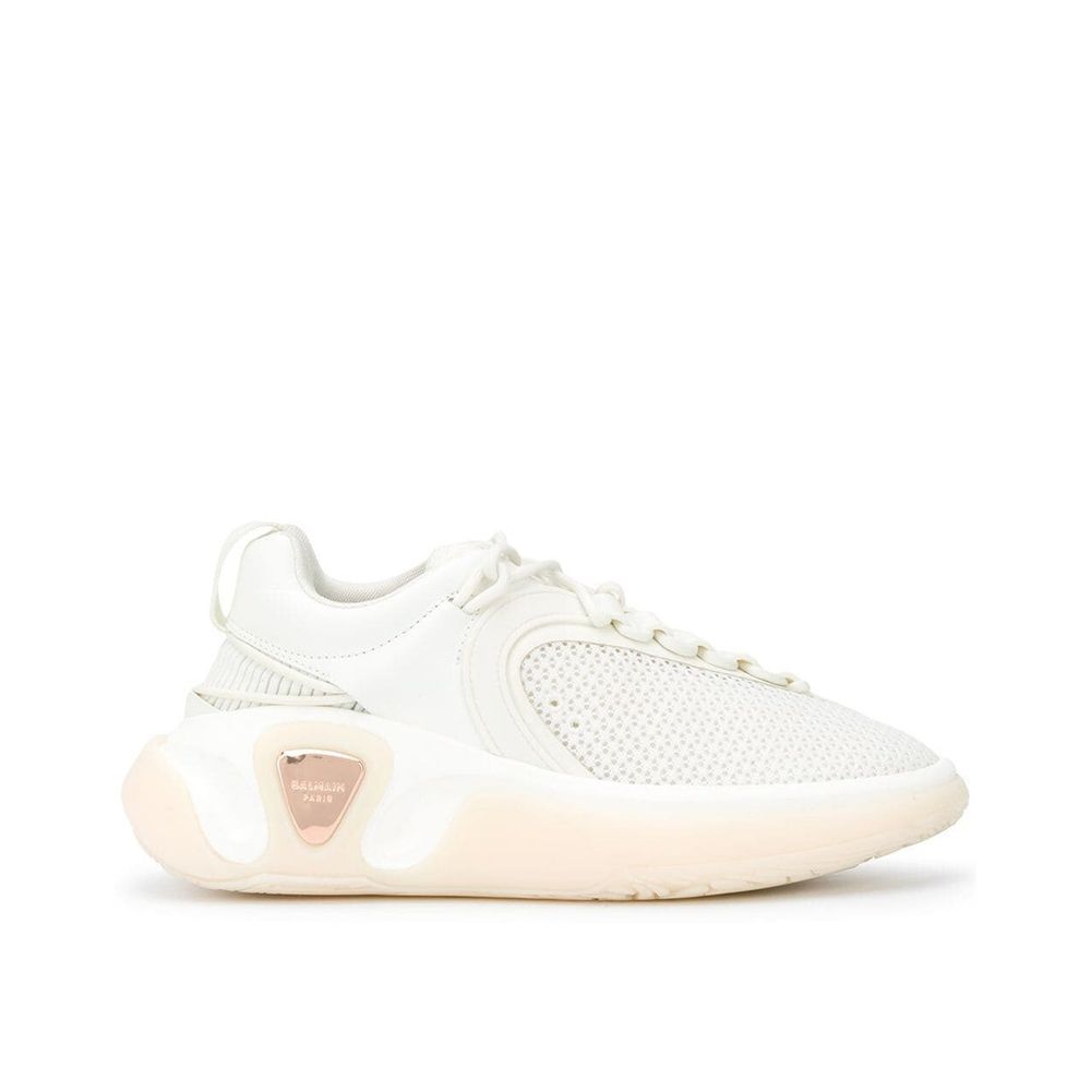White Fabric Athletic Sneakers