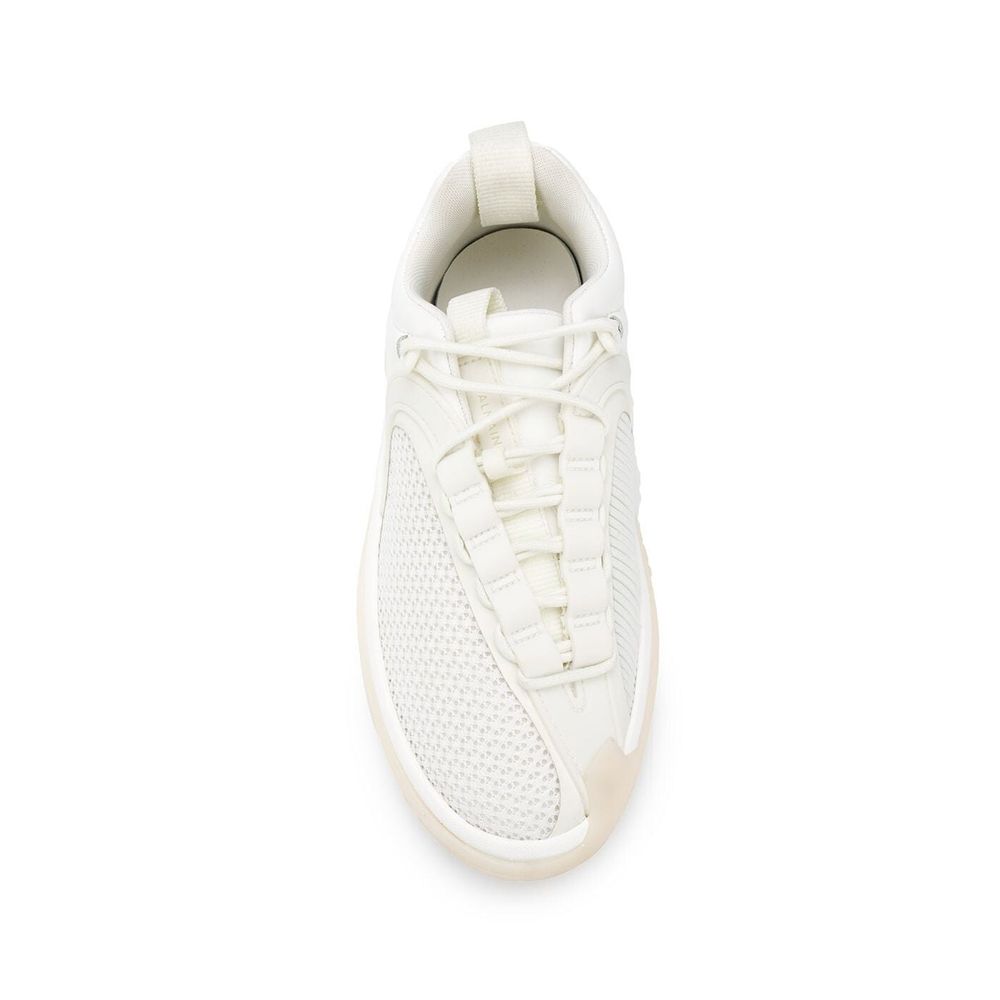 White Fabric Athletic Sneakers