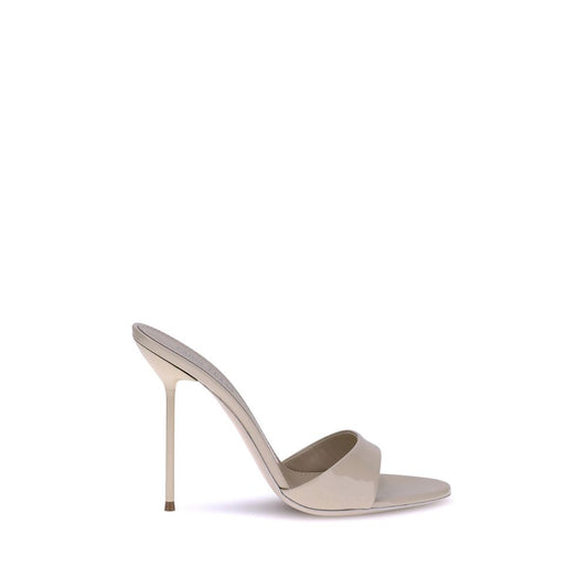 Beige Calf Leather Bos Taurus Stiletto Heel Sandals