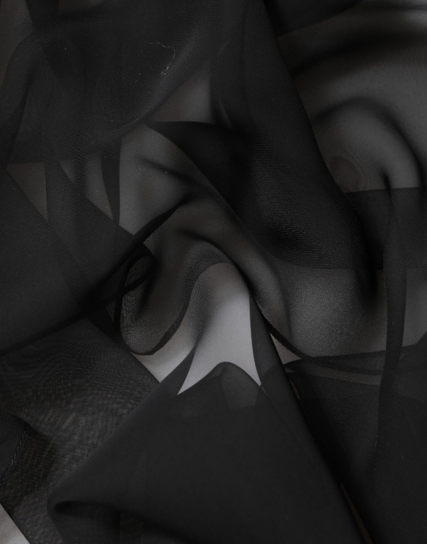 Black See Through Silk Chiffon Lace Blouse Top