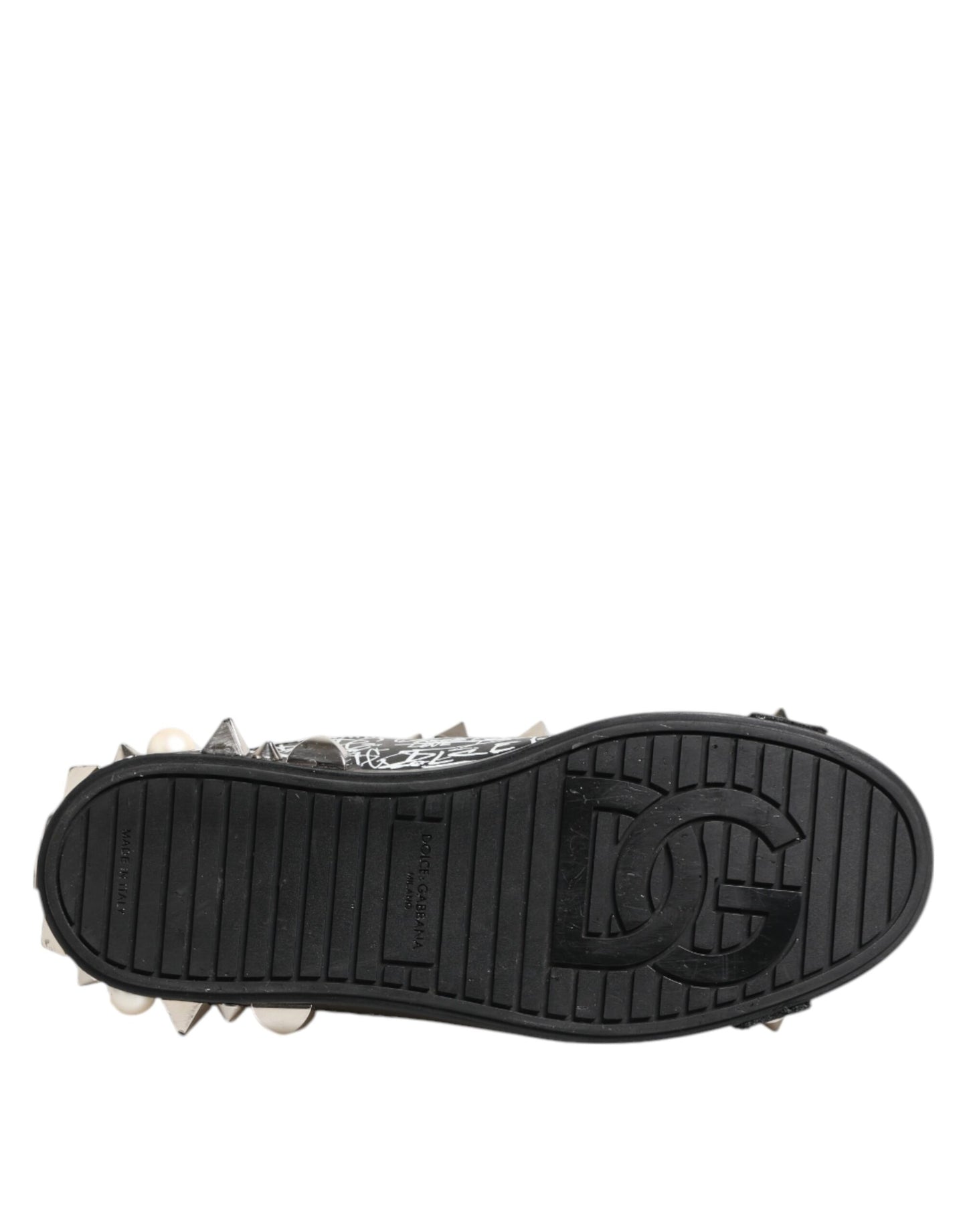 Black Portofino Stud Embellished Sneakers Shoes