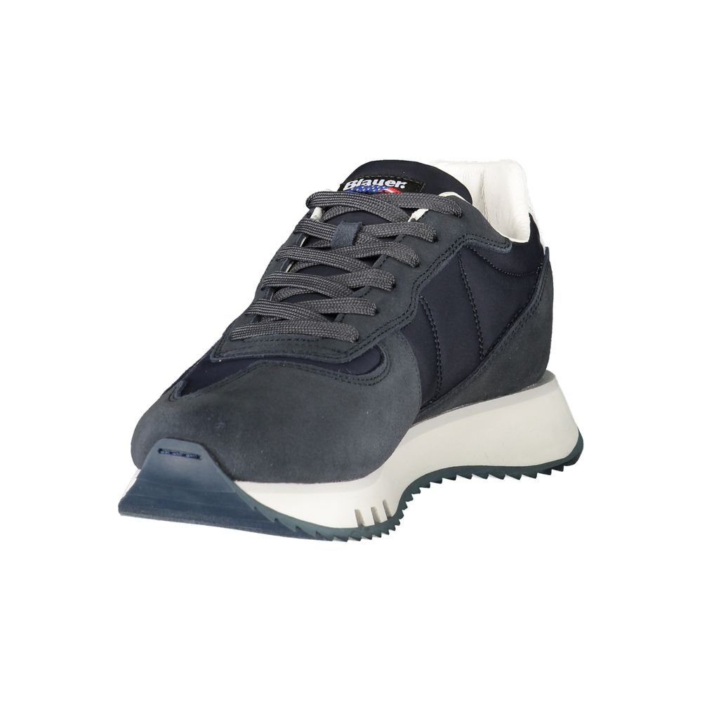 Blu Polyurethane Men Sneaker