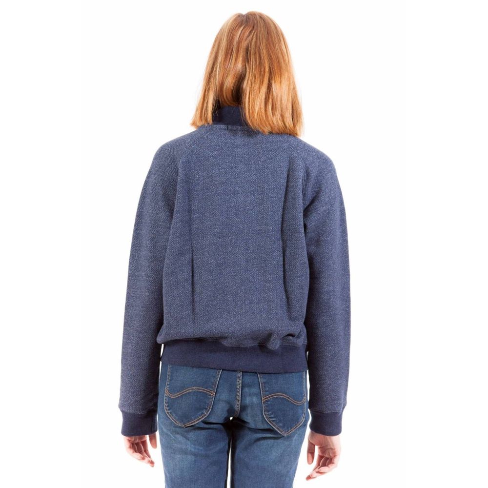 Blue Cotton Women Sweatshirt
