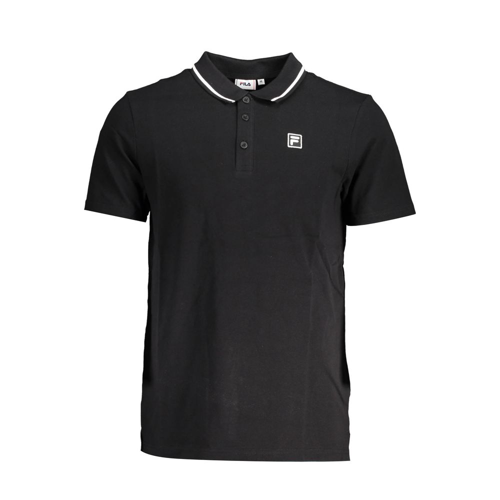 Black Cotton Polo Shirt