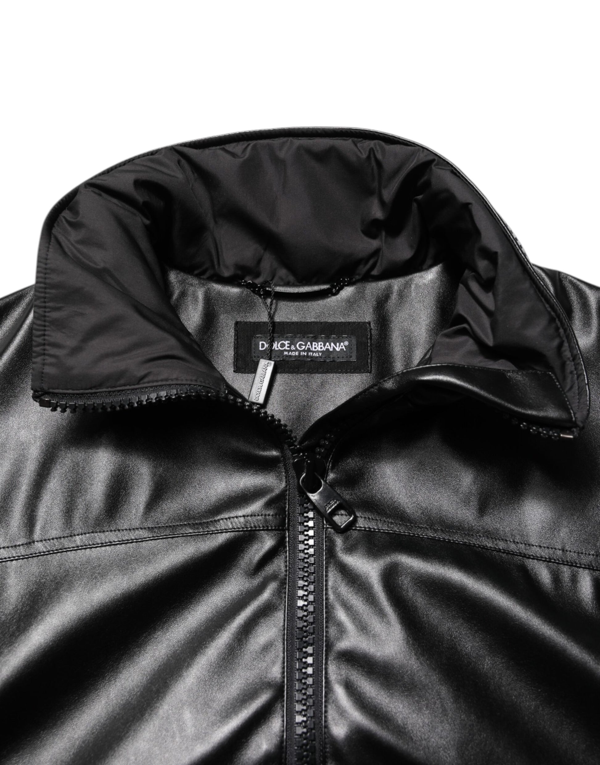 Black Polyester Logo Plaque Bomber Jacket