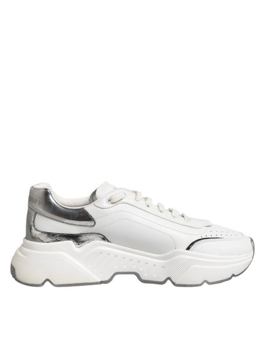 White Daymaster Leather Low Top Sneakers Shoes