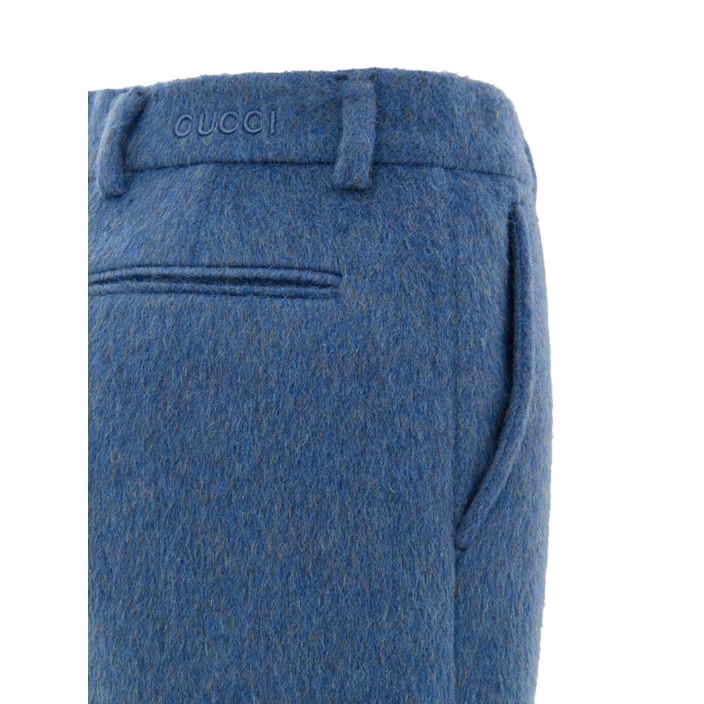 Blue Wool Shorts