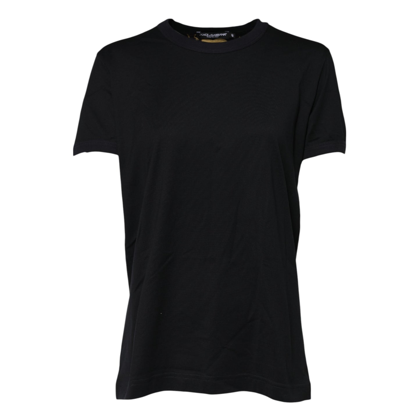 Black Cotton DG Print Short Sleeve Top T-shirt