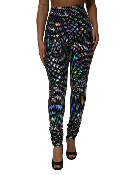 Multicolor Sequined Leggings Trouser Pants