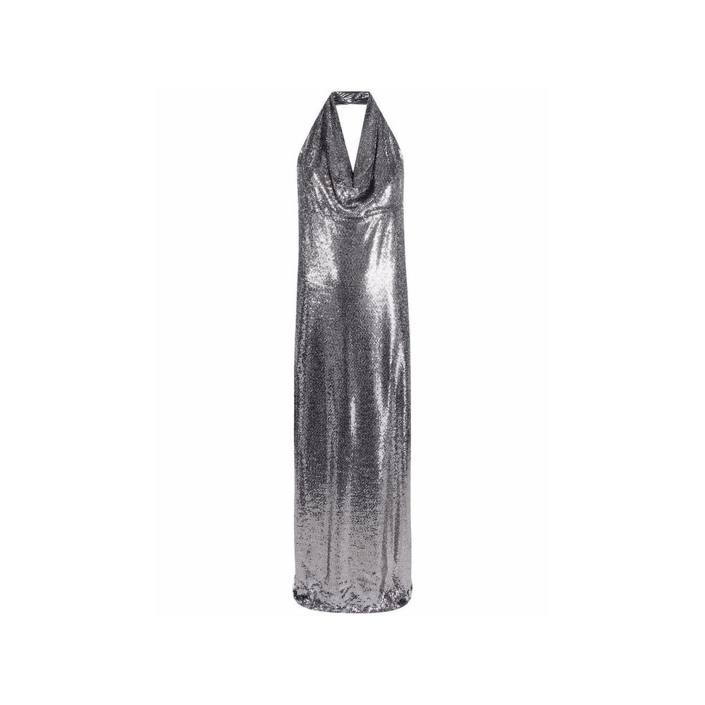 Silver Elastane Cocktail Dress