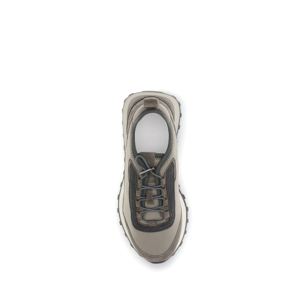 Brown Leather Athletic Sneakers
