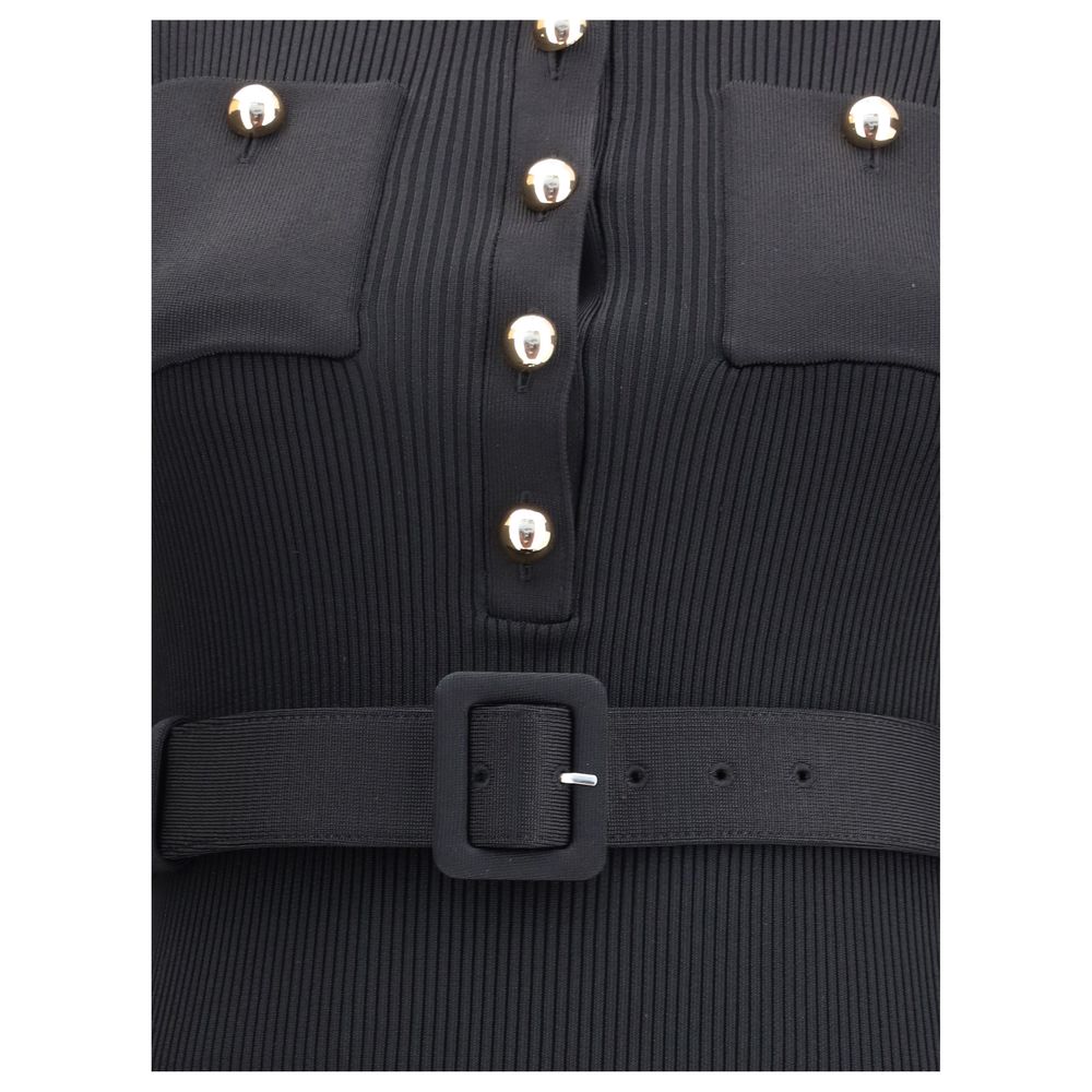 Black Viscose Casual Dress