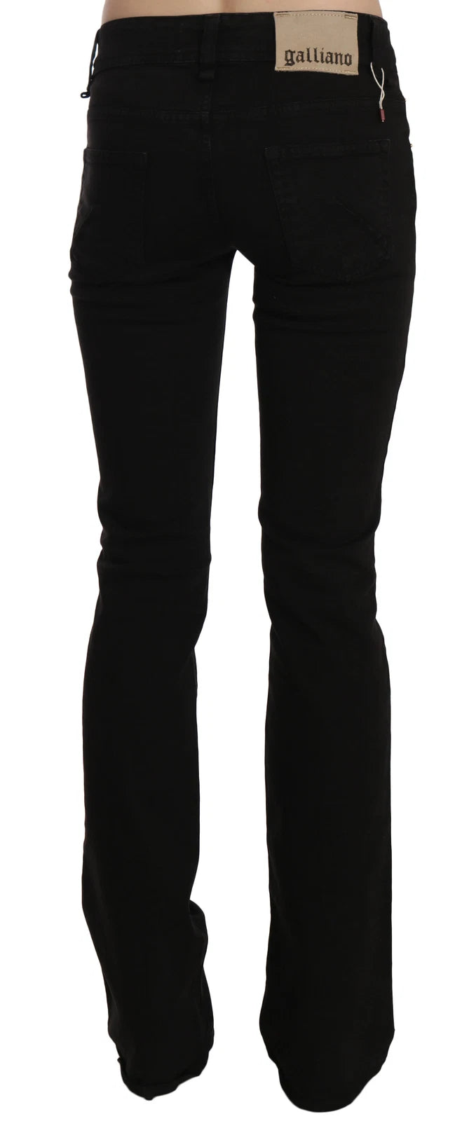 Black Low Waist Slim Leg Skinny Denim Casual Pants Jeans