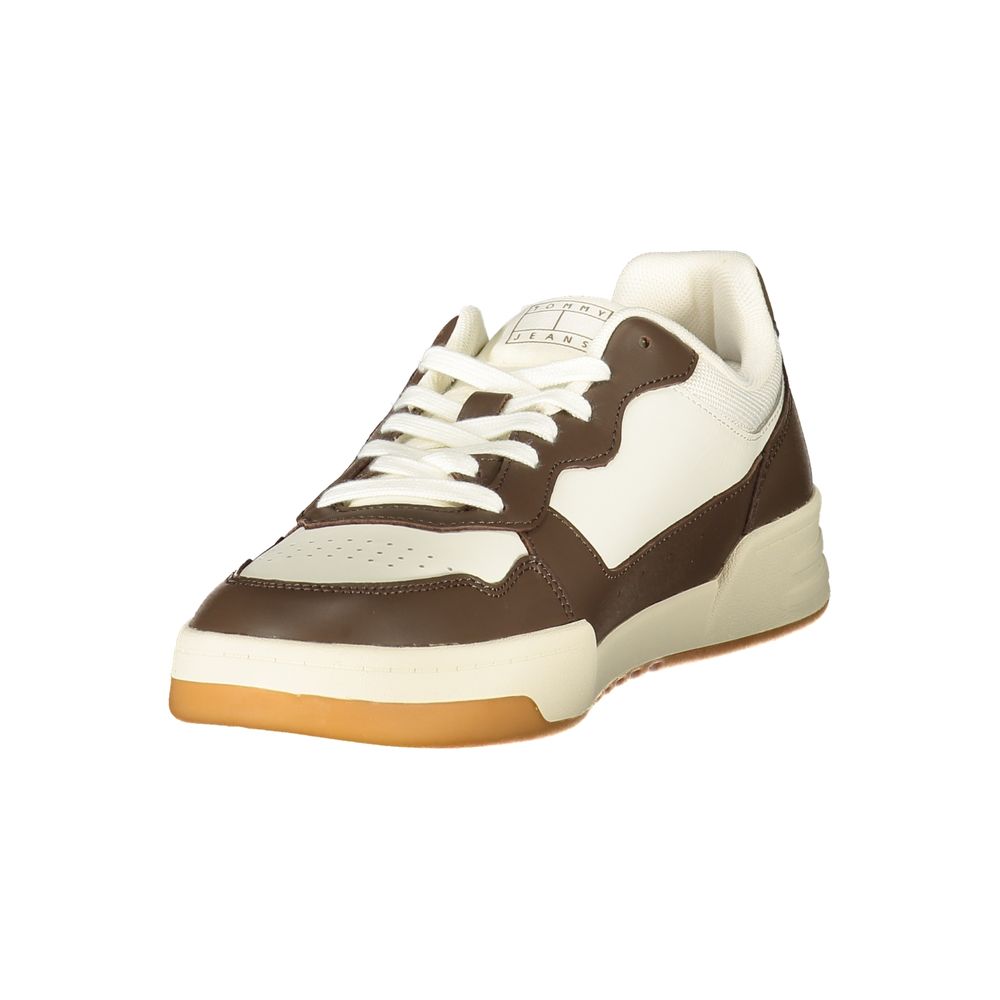 White Polyurethane Men Sneaker