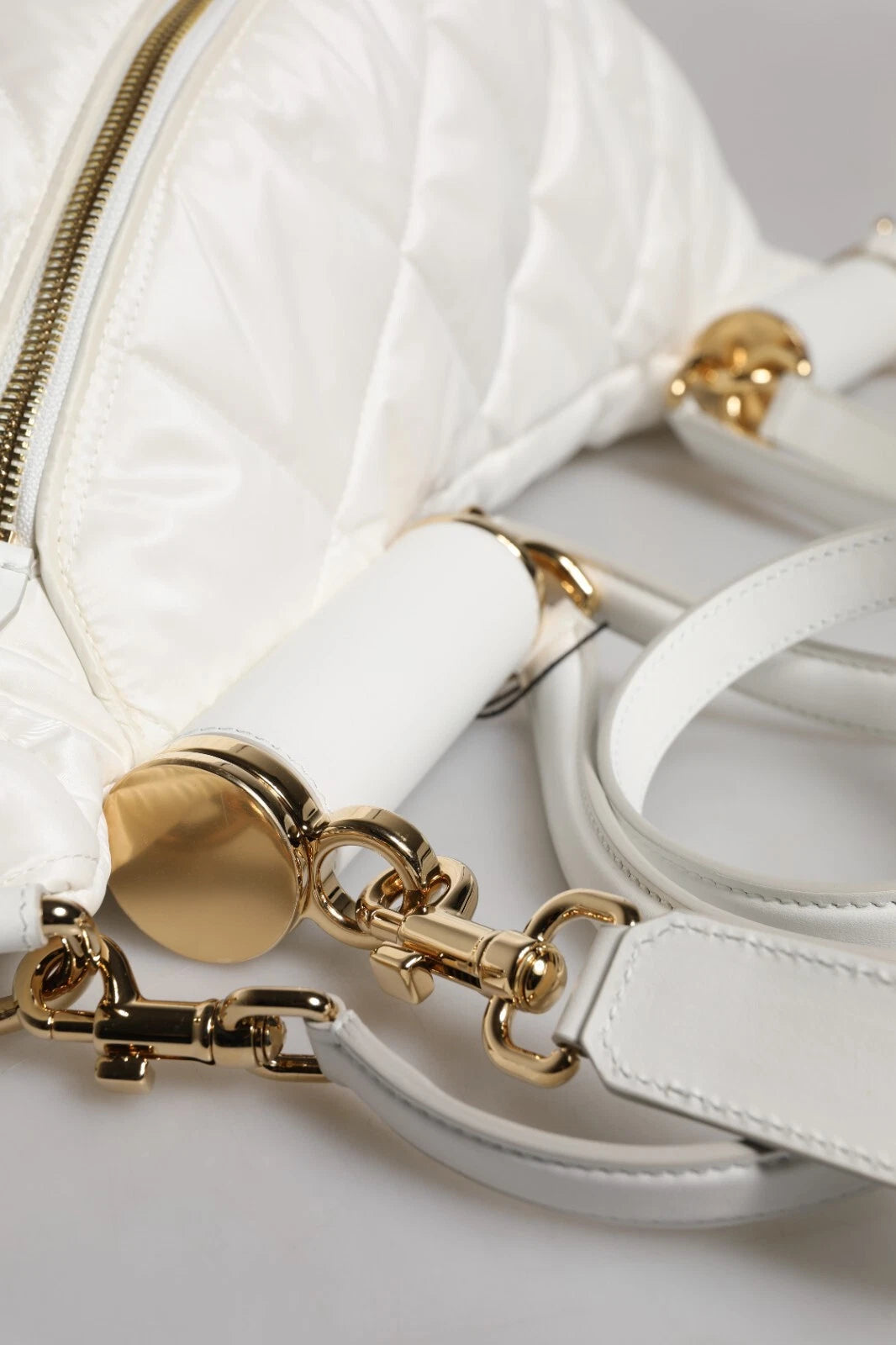 White Quilted Logo 90's Sicily Belt Waist Fanny Pack Bag
