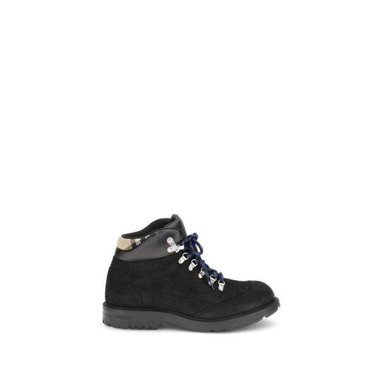 Black Calf Leather Bos Taurus Lace-Up Boots
