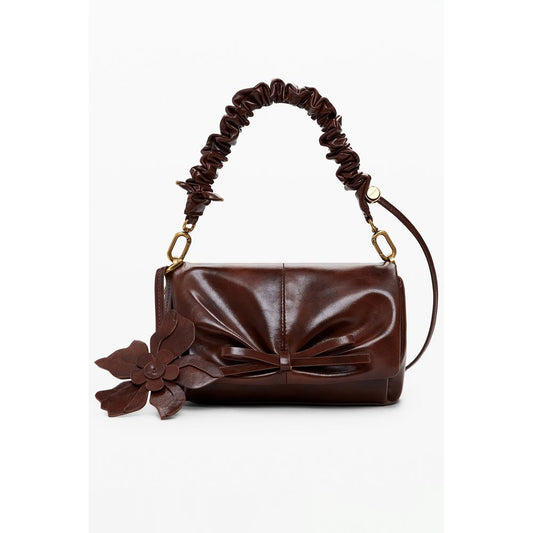 Brown Polyethylene Women Handbag