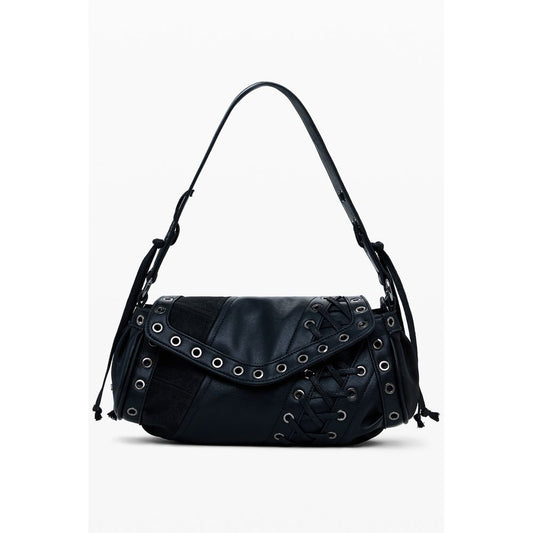 Black Polyethylene Women Handbag