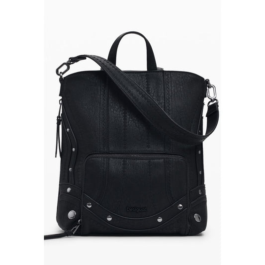 Black Polyethylene Women Backpack